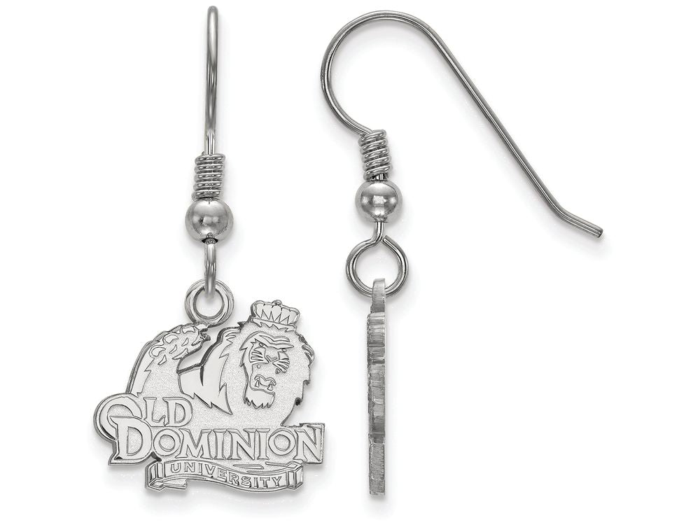 LogoArt Sterling Silver Old Dominion University Small Dangle Earrings Wire