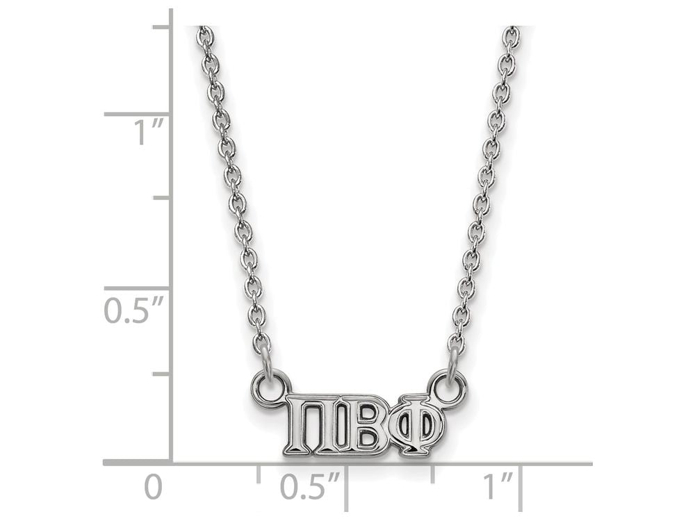 LogoArt Sterling Silver Pi Beta Phi Extra Small Pendant Necklace With 18 Inch