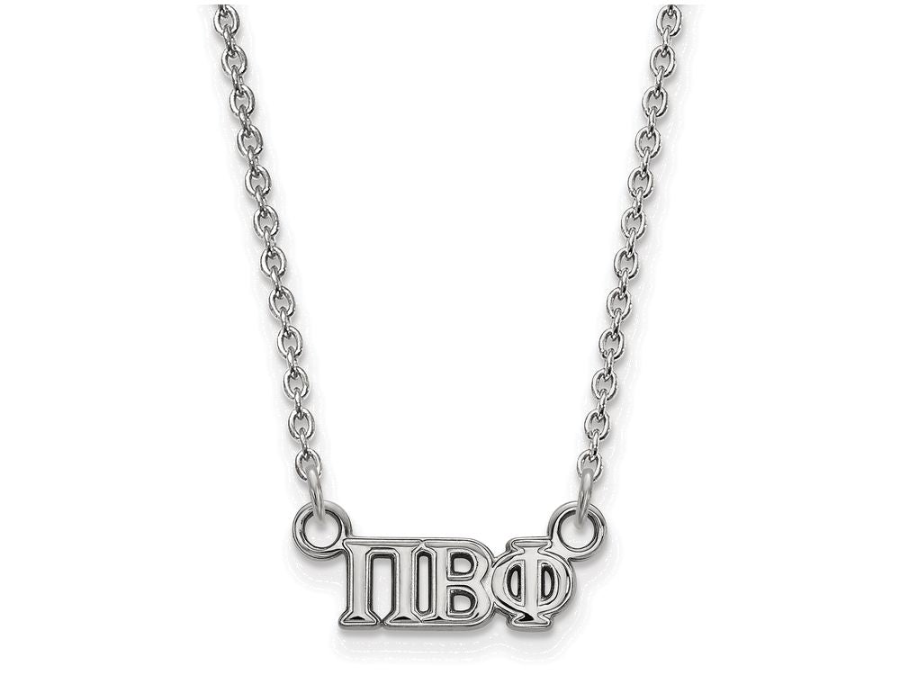 LogoArt Sterling Silver Pi Beta Phi Extra Small Pendant Necklace With 18 Inch