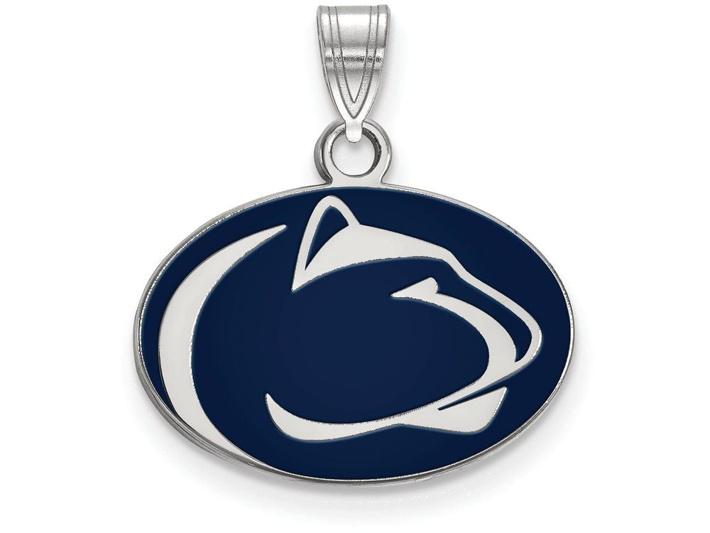 LogoArt Sterling Silver Penn State University Small Enamel Pendant Necklace