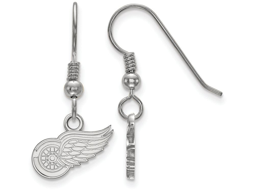 LogoArt Sterling Silver Detroit Red Wings Xs Dangle Earrings Wire