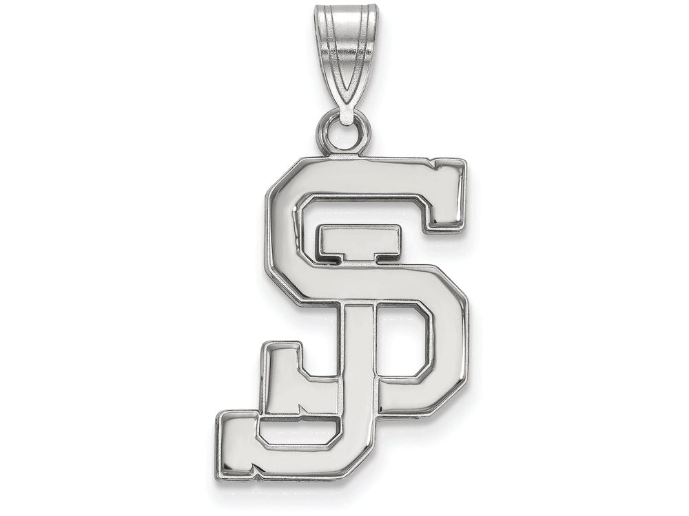 LogoArt Sterling Silver San Jose State University Large Pendant Necklace
