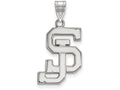 LogoArt Sterling Silver San Jose State University Large Pendant Necklace