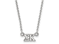 LogoArt Sterling Silver Sigma Kappa Extra Small Pendant Necklace With 18 Inch