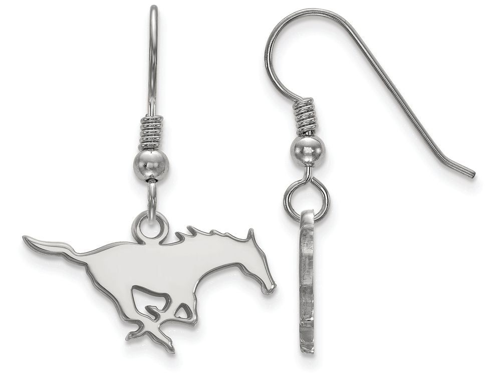 LogoArt Sterling Silver Southern Methodist University Small Dangle Earrings Wire
