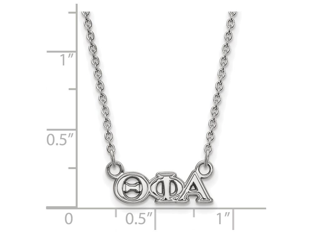 LogoArt Sterling Silver Theta Phi Alpha Extra Small Pendant Necklace With 18 Inch