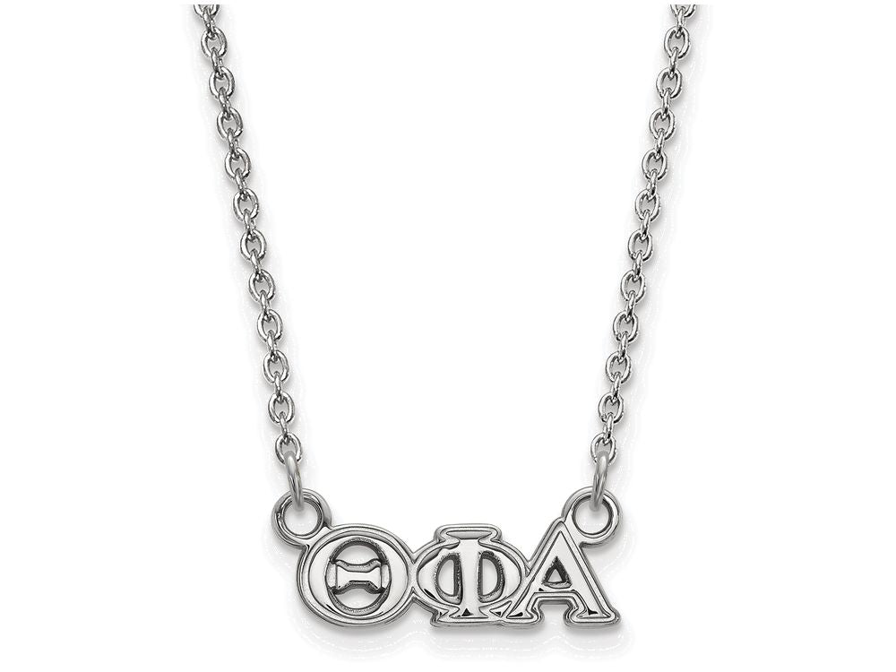 LogoArt Sterling Silver Theta Phi Alpha Extra Small Pendant Necklace With 18 Inch