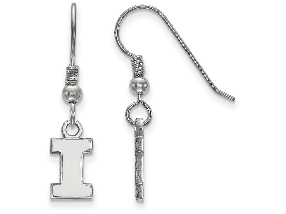 LogoArt Sterling Silver University Of Illinois Xs Dangle Earrings Wire