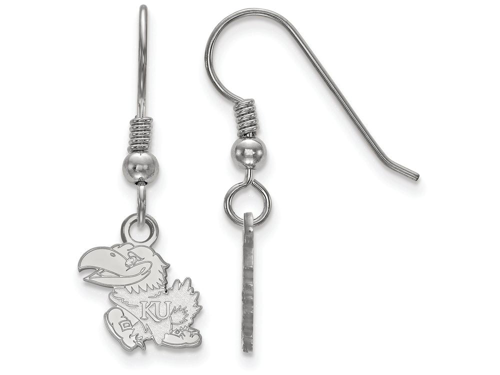 LogoArt Sterling Silver University Of Kansas Xs Dangle Earrings Wire