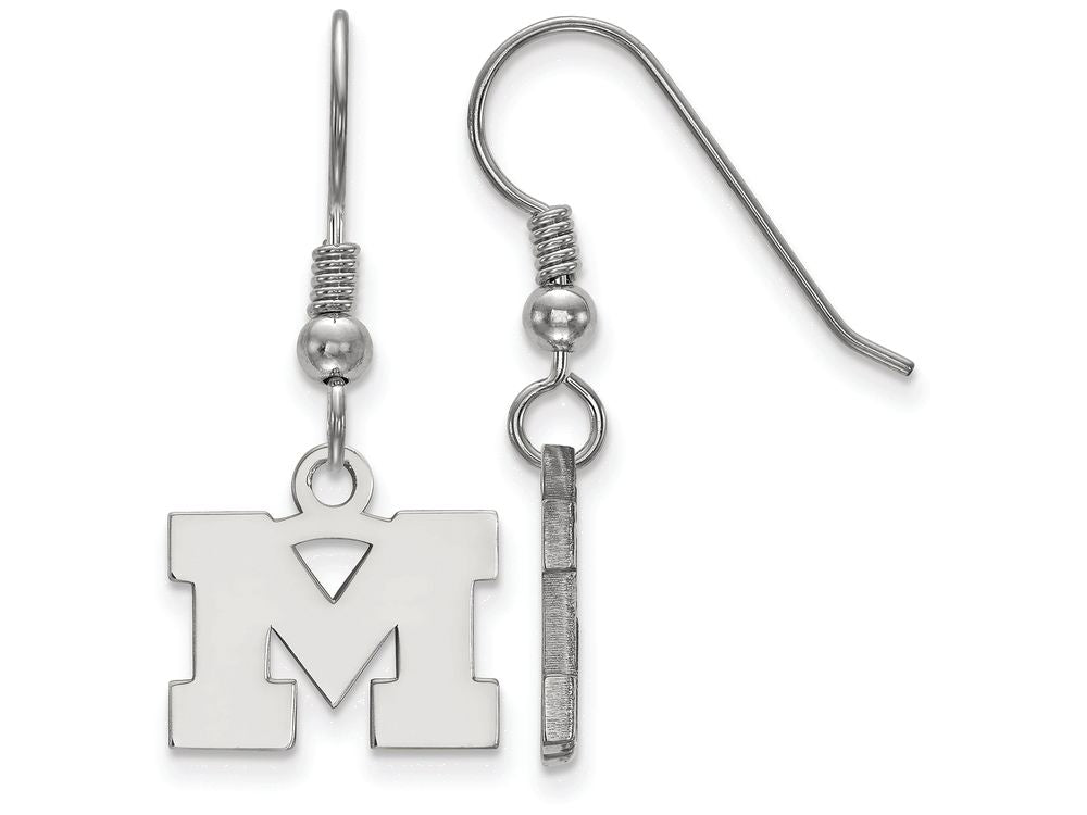 LogoArt Sterling Silver Michigan (univ Of) Xs Dangle Earrings Wire