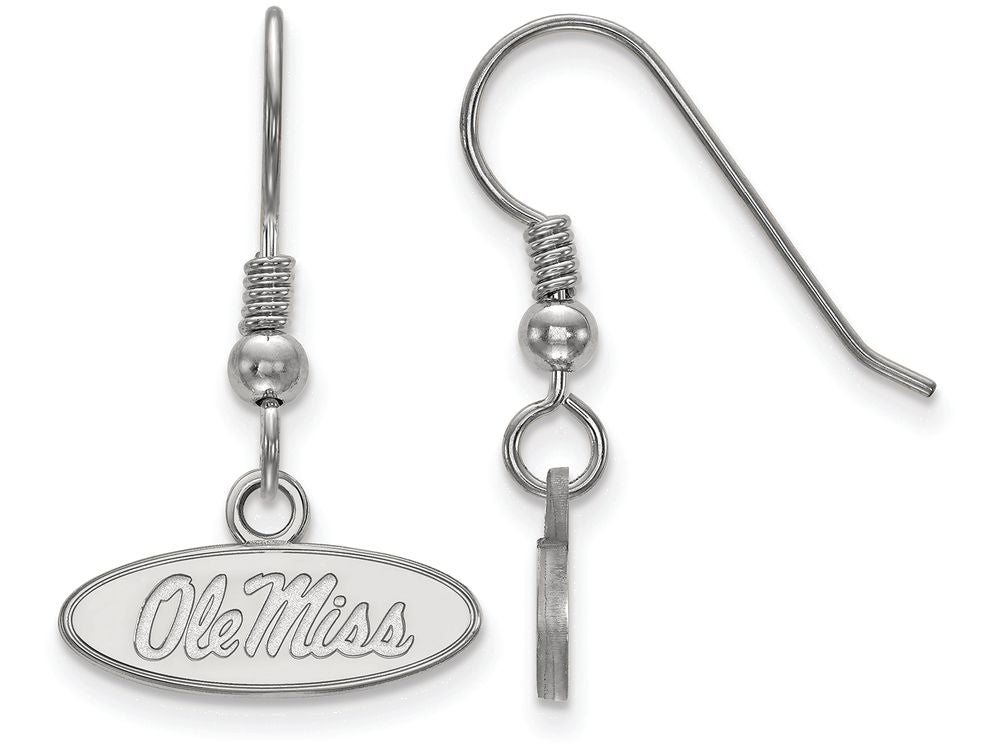LogoArt Sterling Silver University Of Mississippi Xs Dangle Earrings Wire