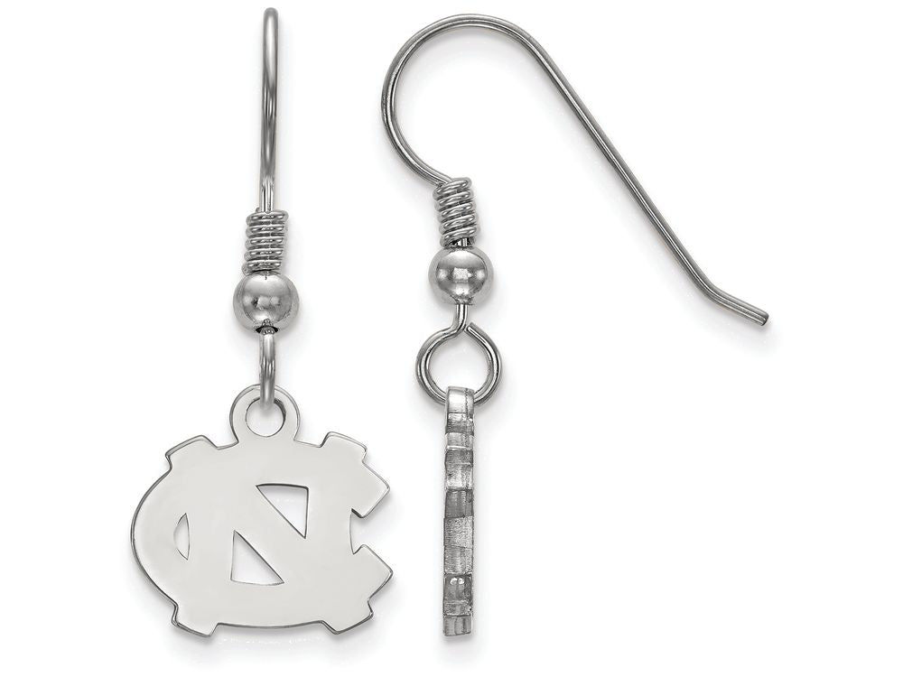 LogoArt Sterling Silver University Of North Carolina Xs Dangle Earrings Wire