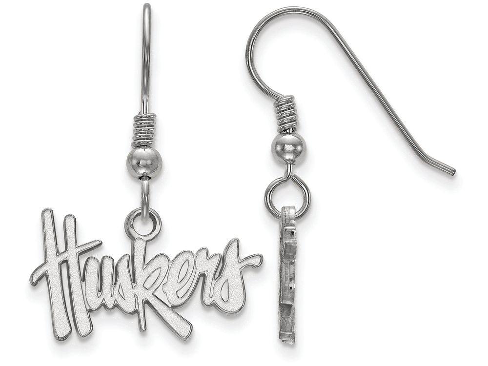 LogoArt Sterling Silver University Of Nebraska Small Dangle Earrings Wire