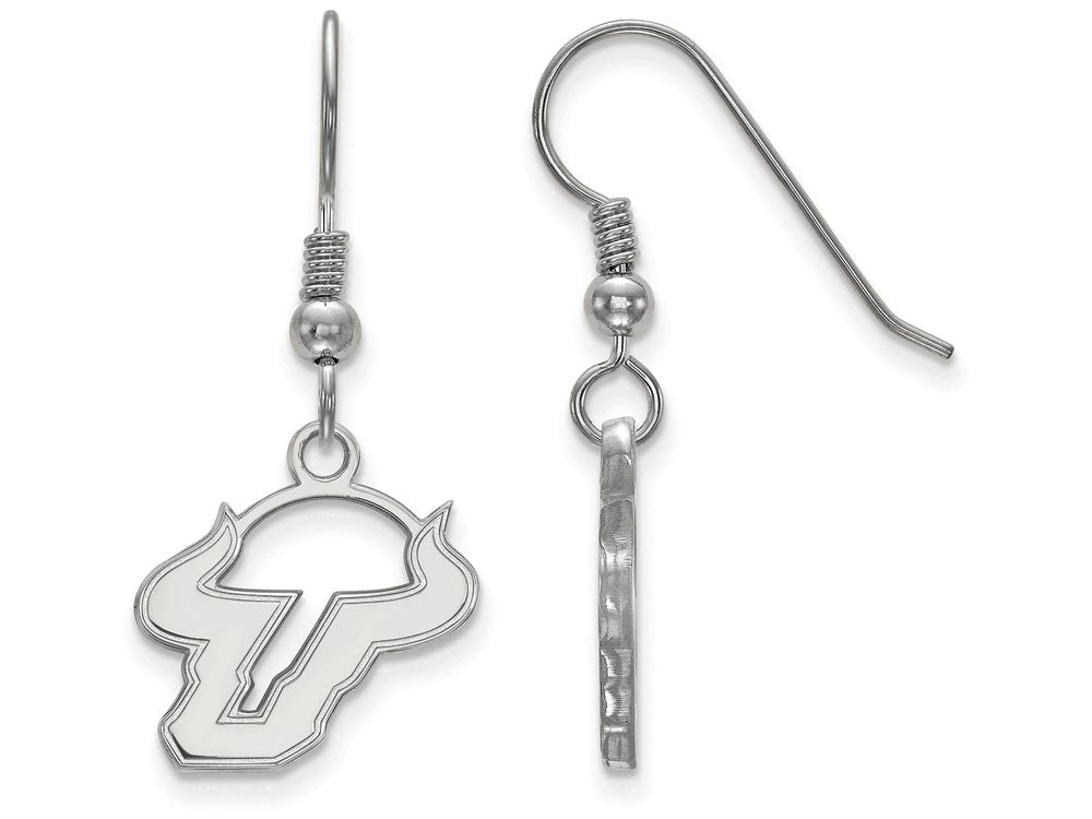 LogoArt Sterling Silver University Of South Florida Small Dangle Earrings Wire