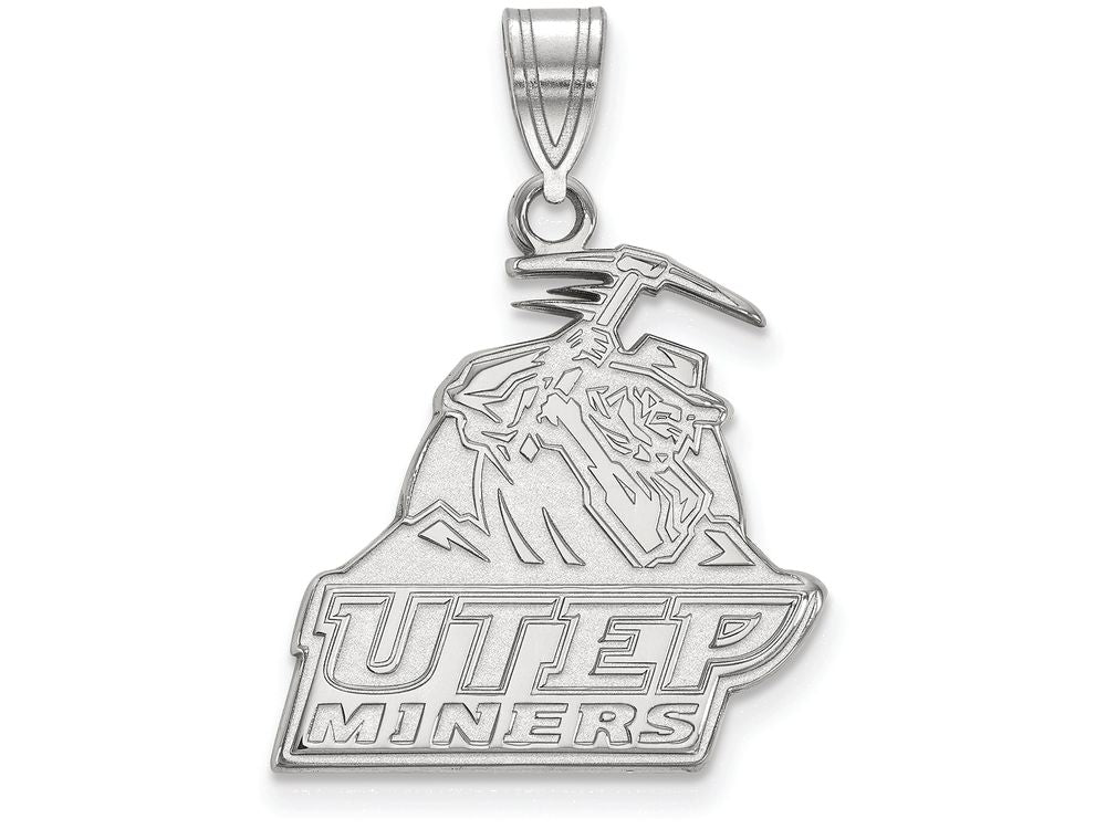 LogoArt Sterling Silver The University Of Texas At El Paso Large Pendant Necklace