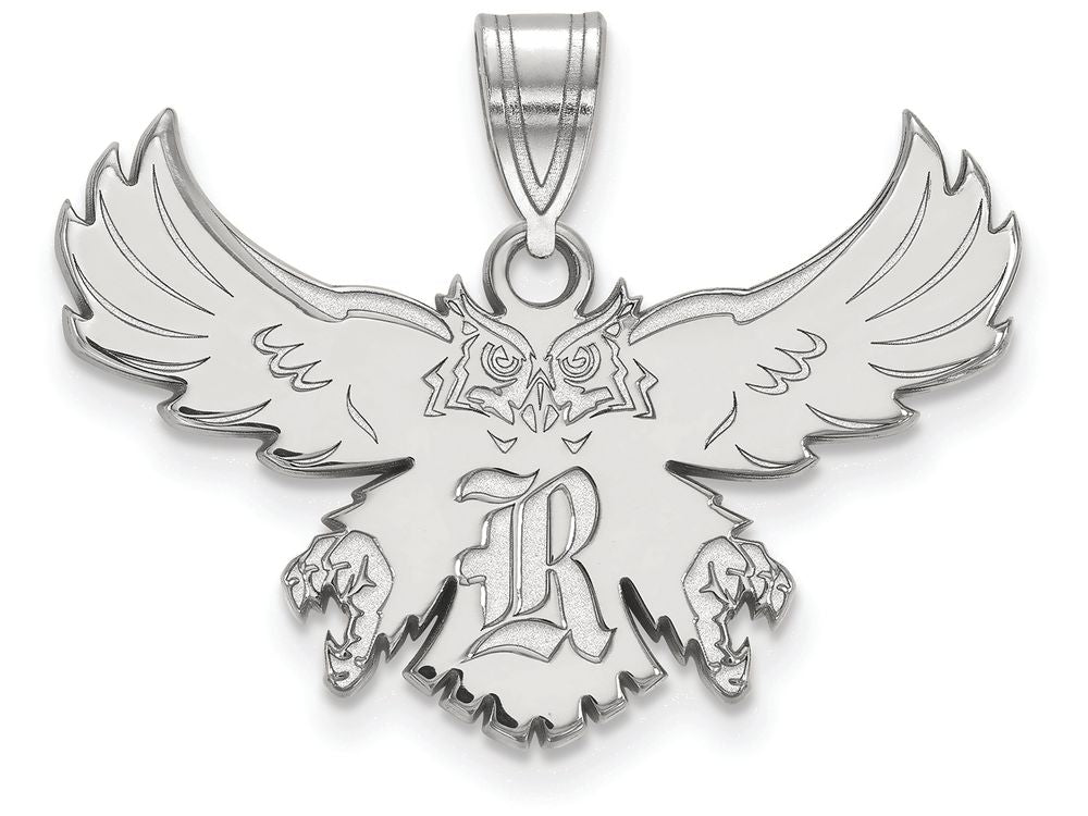 LogoArt Sterling Silver Rice University Large Pendant Necklace
