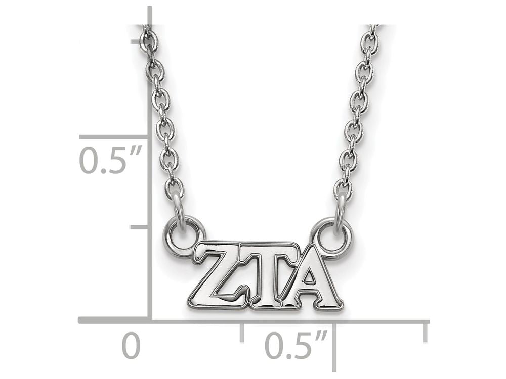 LogoArt Sterling Silver Zeta Tau Alpha Extra Small Pendant Necklace With 18 Inch