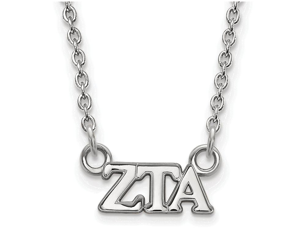 LogoArt Sterling Silver Zeta Tau Alpha Extra Small Pendant Necklace With 18 Inch