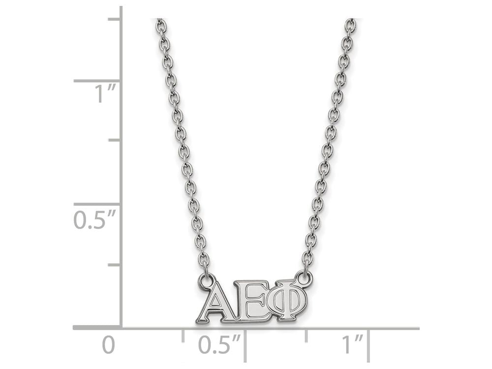 LogoArt Sterling Silver Alpha Epsilon Phi Medium Pendant Necklace With 18 Inch