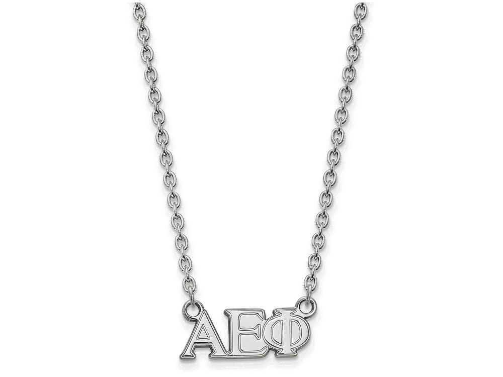 LogoArt Sterling Silver Alpha Epsilon Phi Medium Pendant Necklace With 18 Inch