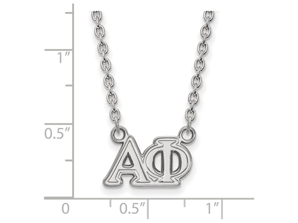LogoArt Sterling Silver Alpha Phi Medium Pendant Necklace With 18 Inch
