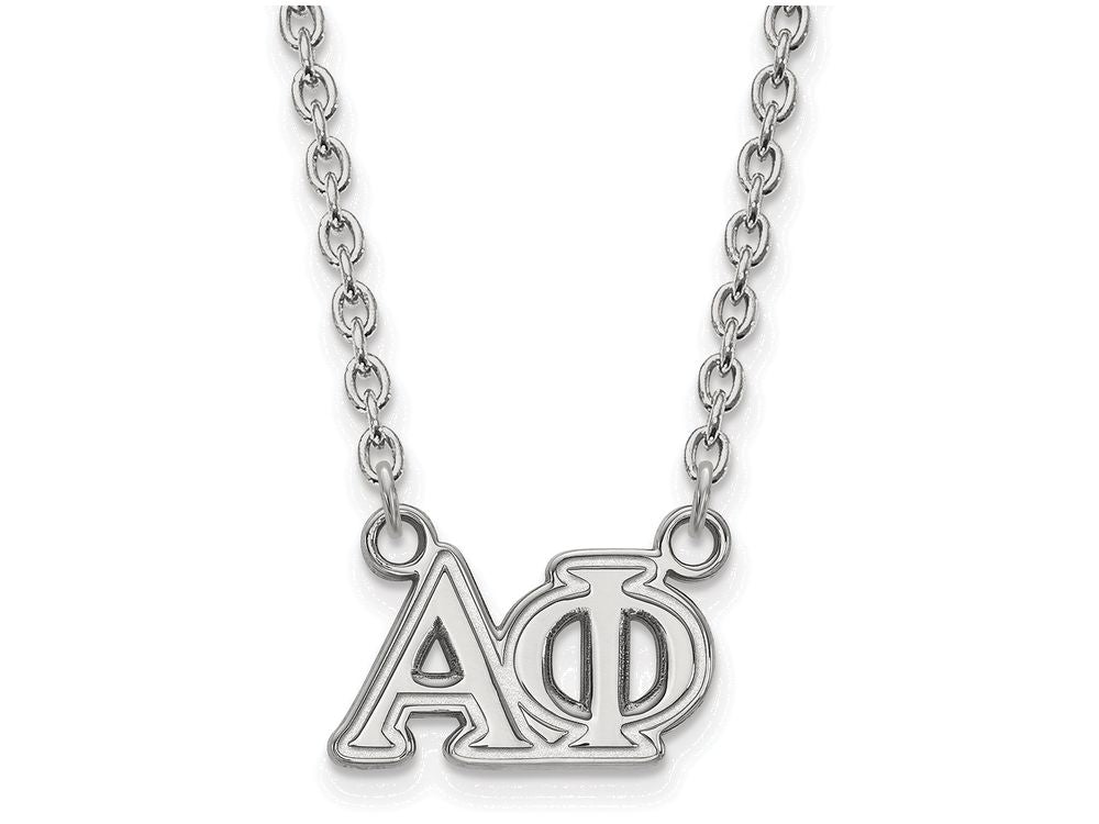LogoArt Sterling Silver Alpha Phi Medium Pendant Necklace With 18 Inch