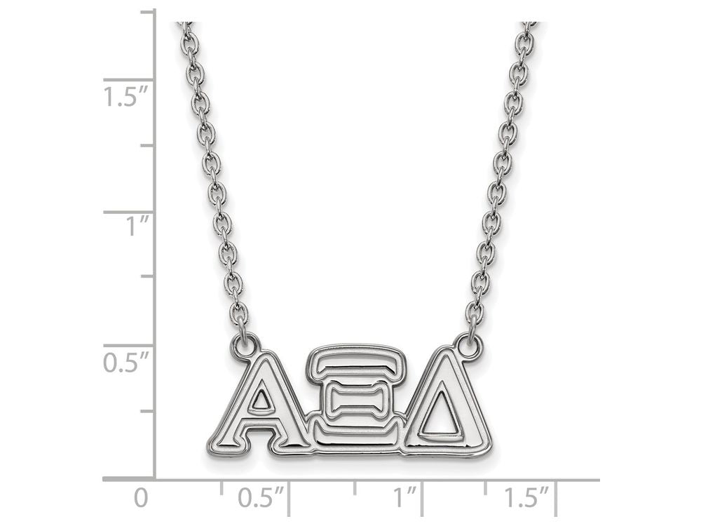 LogoArt Sterling Silver Alpha Xi Delta Medium Pendant Necklace With 18 Inch