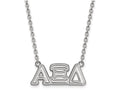 LogoArt Sterling Silver Alpha Xi Delta Medium Pendant Necklace With 18 Inch