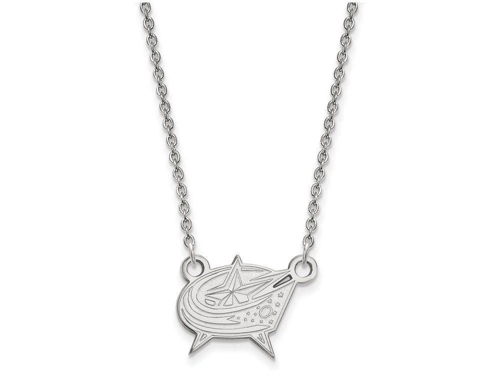 LogoArt Sterling Silver Columbus Blue Jackets Small Pendant Necklace