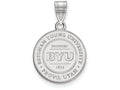 LogoArt Sterling Silver Brigham Young University Medium Crest Pendant Necklace