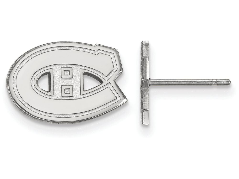 LogoArt Sterling Silver Montreal Canadiens Xs Post Earrings