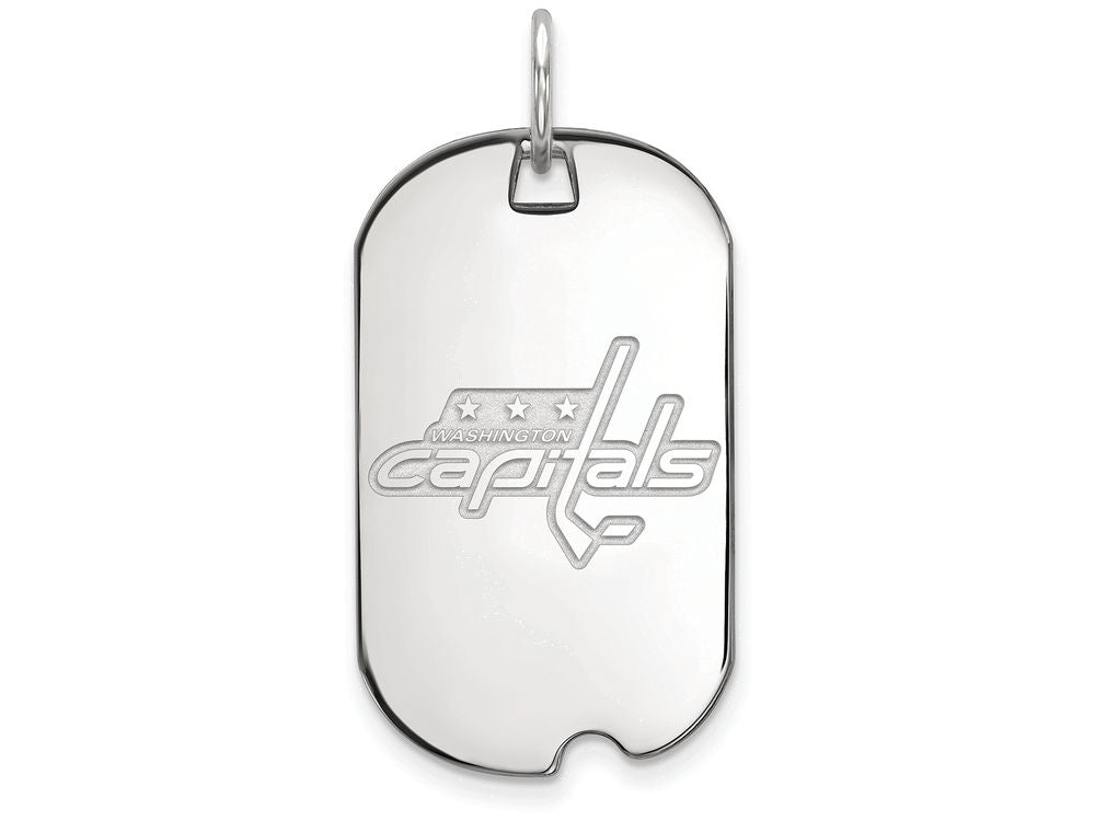 Logoart 925 Sterling Silver Washington Capitals Small Dog Tag Pendant Necklace