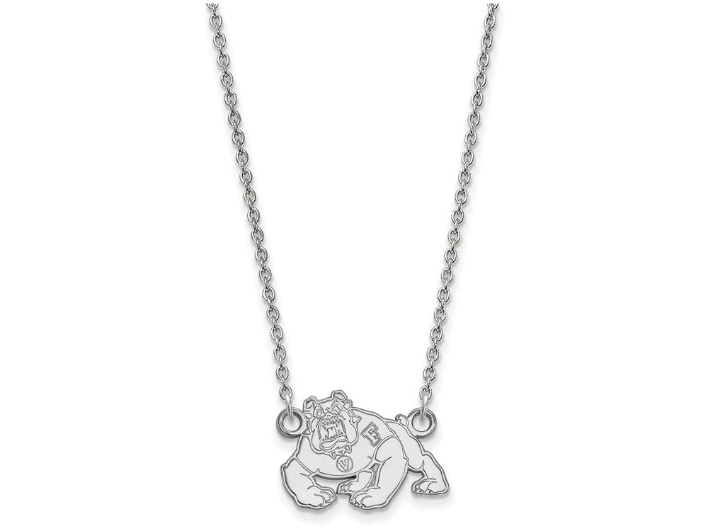 LogoArt Sterling Silver California State University Fresno Small Pendant Necklace