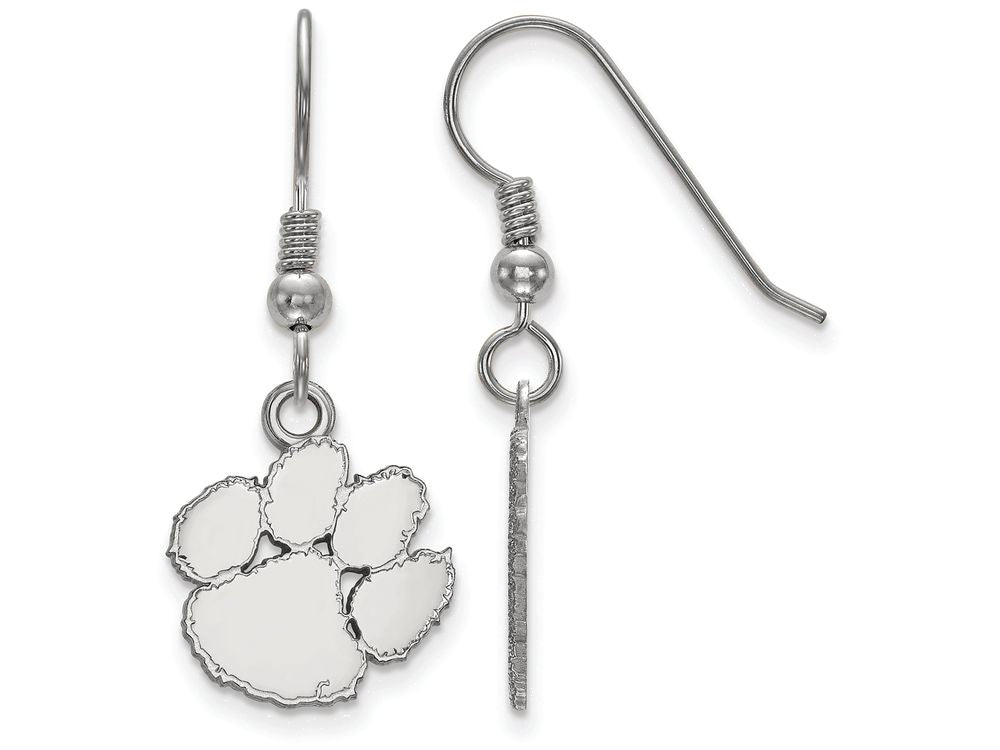 LogoArt Sterling Silver Clemson University Small Dangle Earrings Wire