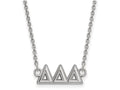 LogoArt Sterling Silver Delta Delta Delta Medium Pendant Necklace With 18 Inch