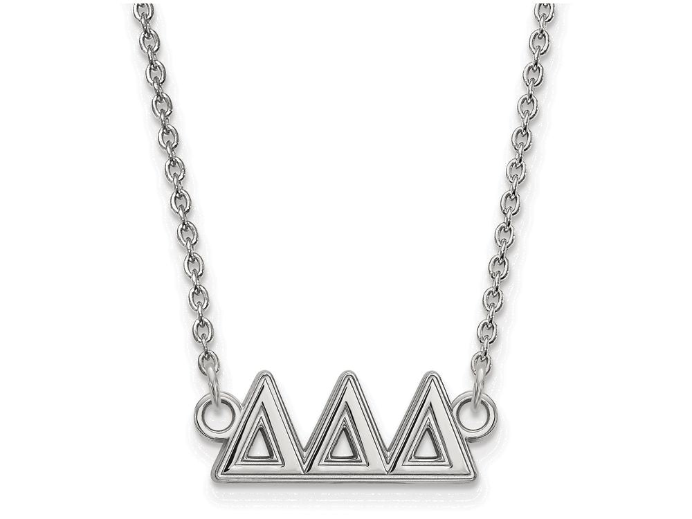 LogoArt Sterling Silver Delta Delta Delta Medium Pendant Necklace With 18 Inch