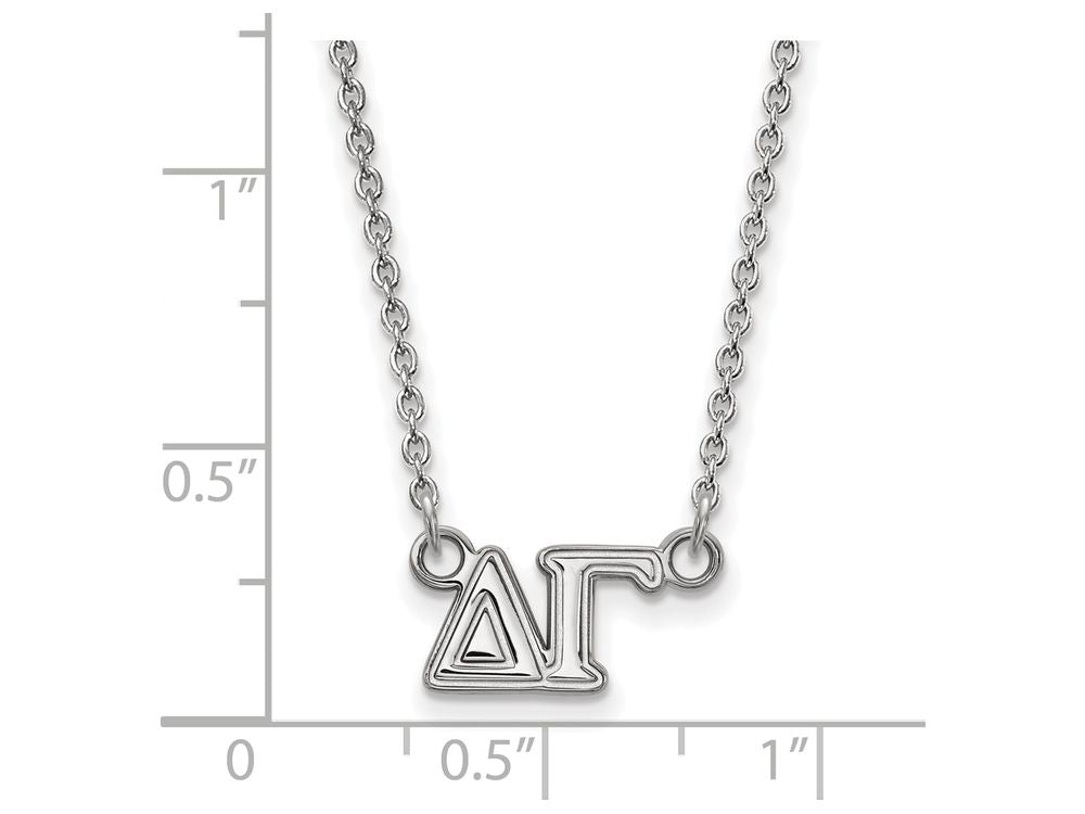 LogoArt Sterling Silver Delta Gamma Medium Pendant Necklace With 18 Inch