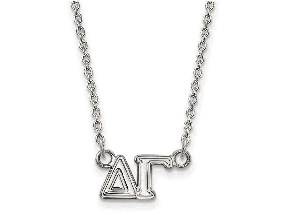 LogoArt Sterling Silver Delta Gamma Medium Pendant Necklace With 18 Inch