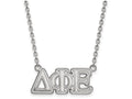 LogoArt Sterling Silver Delta Phi Epsilon Medium Pendant Necklace With 18 Inch