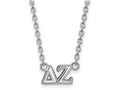LogoArt Sterling Silver Delta Zeta Medium Pendant Necklace With 18 Inch