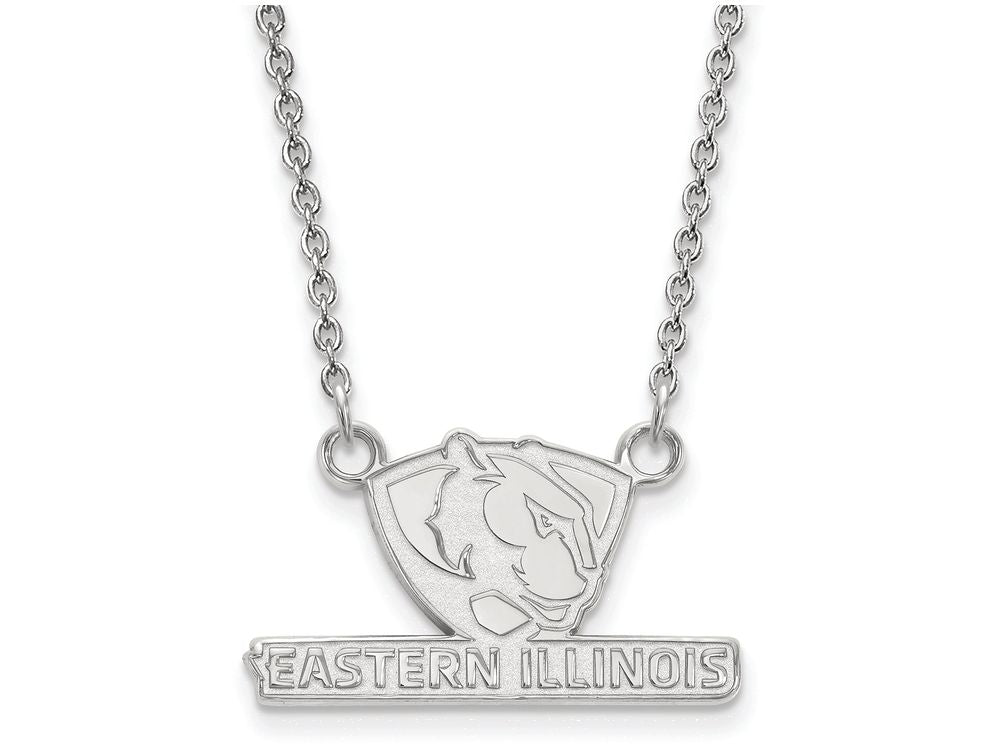 LogoArt Sterling Silver Eastern Illinois University Small Pendant Necklace