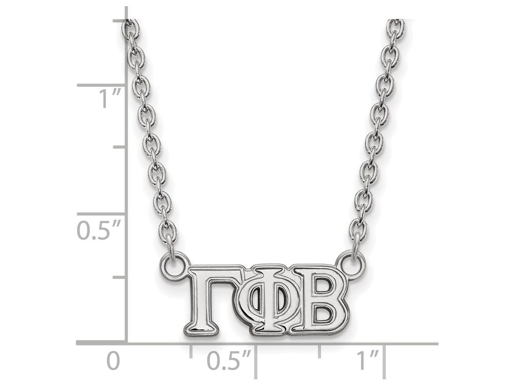 LogoArt Sterling Silver Gamma Phi Beta Medium Pendant Necklace With 18 Inch