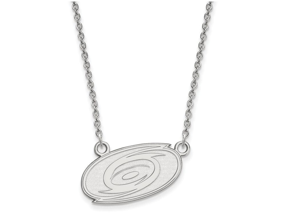 LogoArt Sterling Silver Carolina Hurricanes Small Pendant Necklace