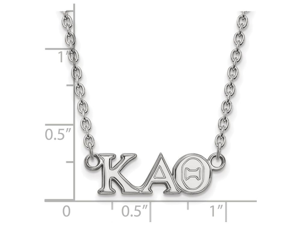LogoArt Sterling Silver Kappa Alpha Theta Medium Pendant Necklace With 18 Inch