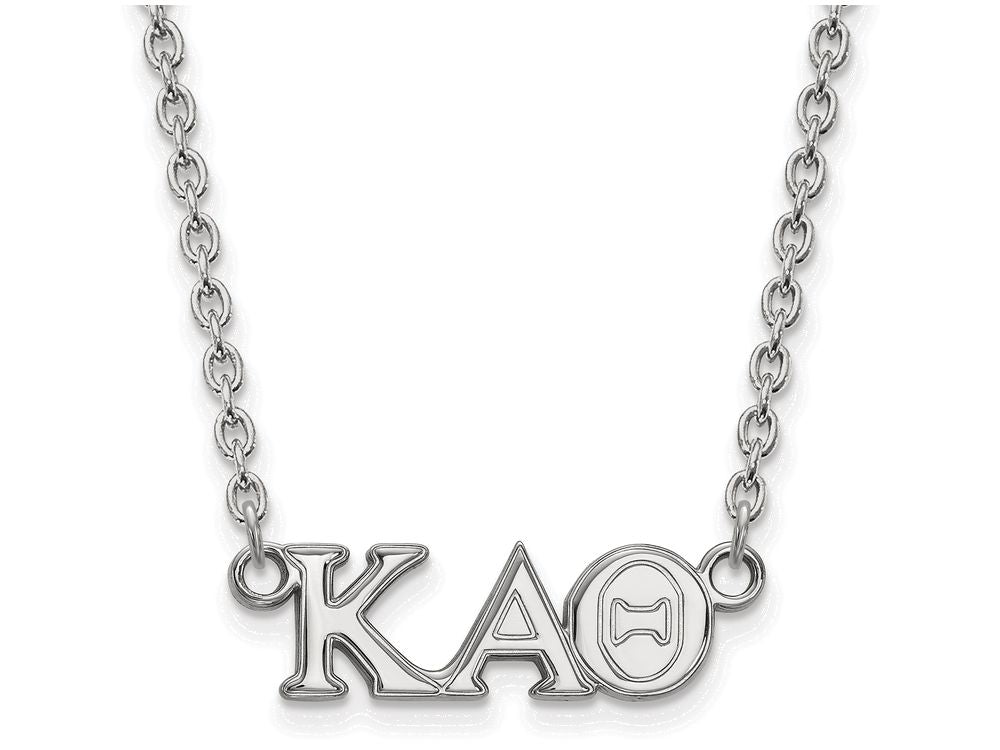LogoArt Sterling Silver Kappa Alpha Theta Medium Pendant Necklace With 18 Inch
