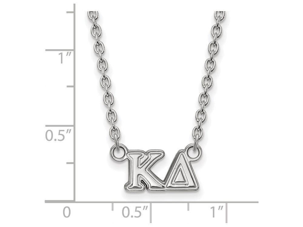 LogoArt Sterling Silver Kappa Delta Medium Pendant Necklace With 18 Inch