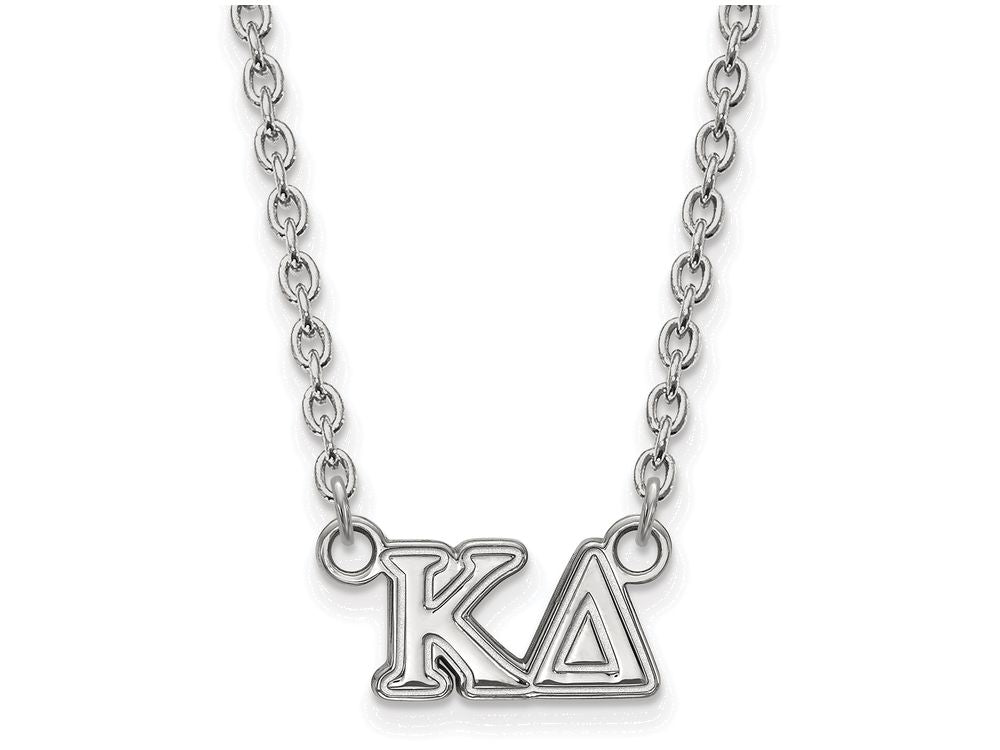 LogoArt Sterling Silver Kappa Delta Medium Pendant Necklace With 18 Inch