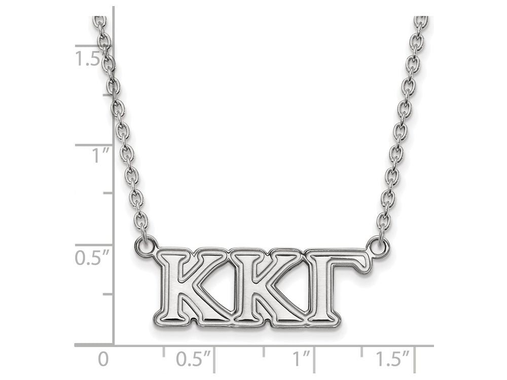 LogoArt Sterling Silver Kappa Kappa Gamma Medium Pendant Necklace With 18 Inch