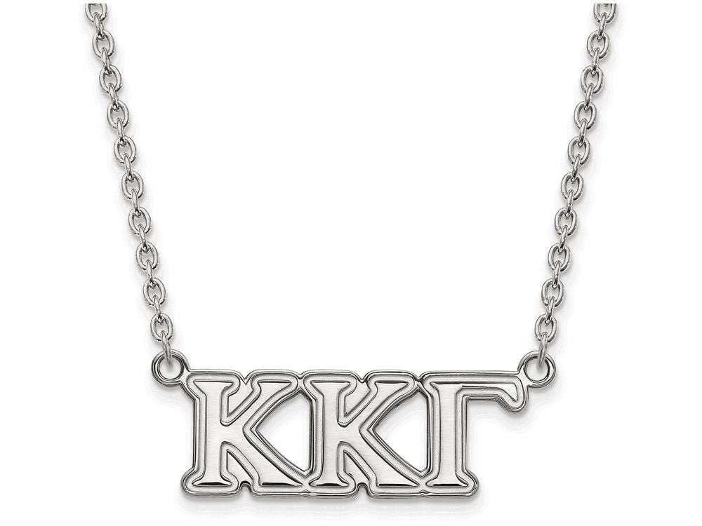 LogoArt Sterling Silver Kappa Kappa Gamma Medium Pendant Necklace With 18 Inch