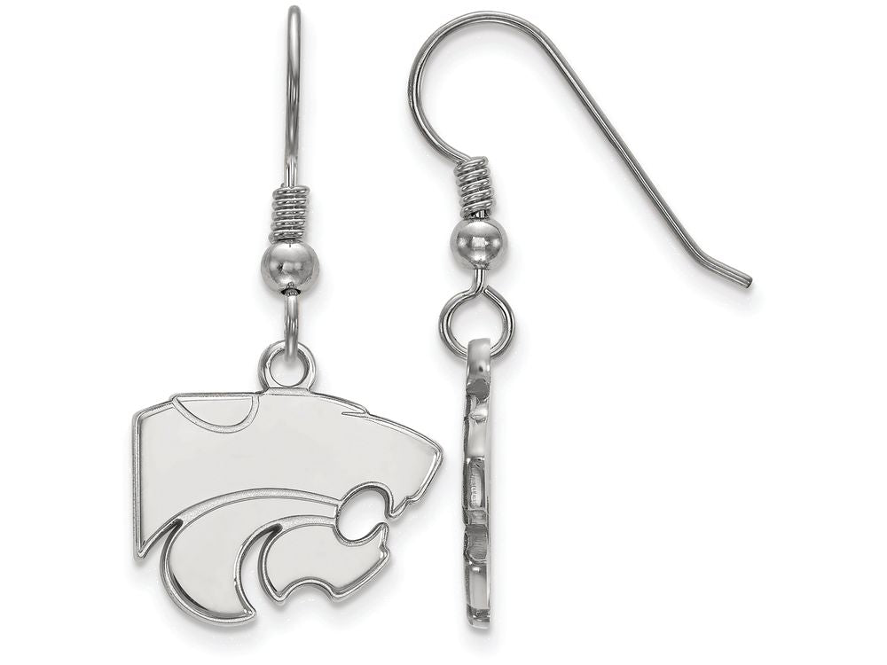 LogoArt Sterling Silver Kansas State University Small Dangle Earrings Wire